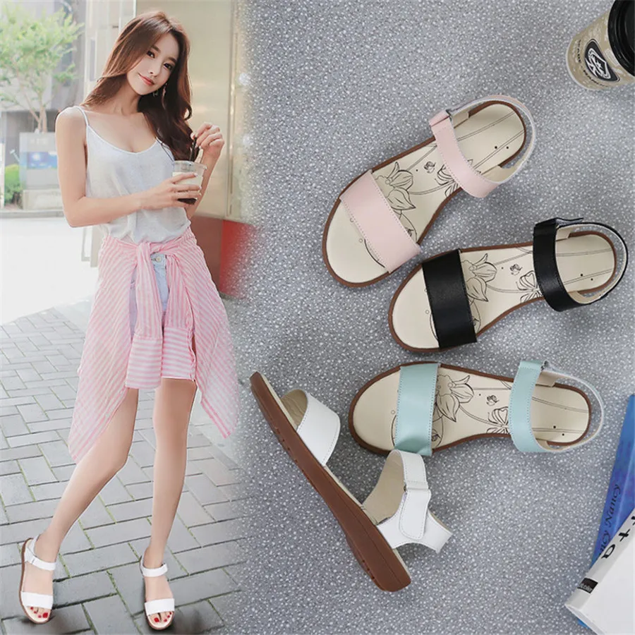 Новинка 2019 женские туфли BEYARNESandals на плоской подошве с простым носком