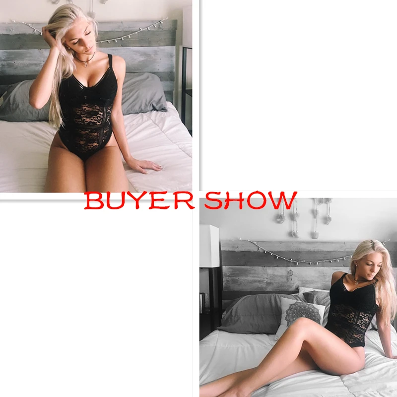 LIVA GIRL облегающее черное цветочное Кружевное боди для женщин сексуальное