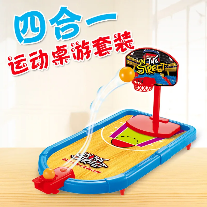 1 Set Creative Table Games Toy 4 In Basketball Bowling Soccer Battle Educational Toys For Kids Simple Practical Sport | Игрушки и хобби