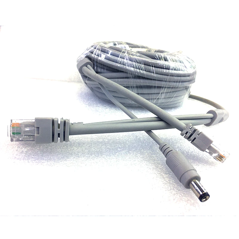 Высокое качество Ethernet кабель RJ45+ DC мощность CAT5 CCTV кабель Lan кабель для ip-камеры NVR 5 м/10 м/15 м/20 м/30 м опционально серый CAT5/C