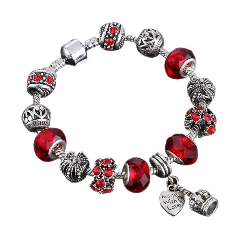 Хит продаж! Модные очаровательные браслеты для женщин 925 Серебряная Корона