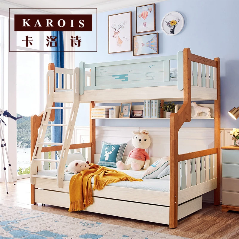 Современная Деревянная кровать мебель 3 яруса кружевных детская Тройная