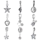 Бусины для изготовления кристаллов в виде цветов, крыльев, Микки Мауса, подходят для оригинальных браслетов Пандоры серебристого цвета, ювелирные изделия для женщин