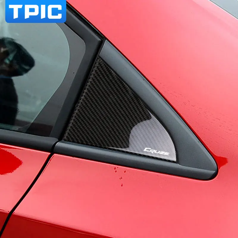 Наклейка TPIC для автомобильного задний треугольник окна из углеродного волокна