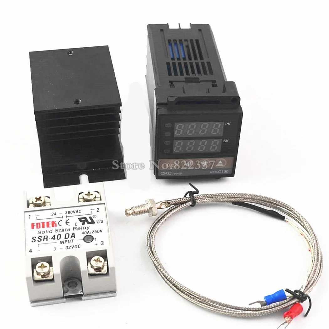 REX-C100 REX C100 цифровой PID контроллер температуры термостат+ 40DA SSR реле+ K термопары RKC 0-900C