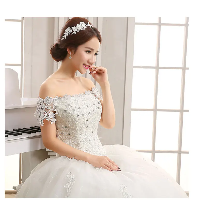 2018 Новое кружевное свадебное платье с вырезом лодочкой высокого качества