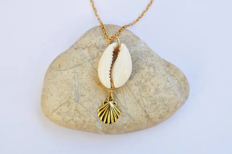 Золотое ожерелье из ракушек многослойное русалки для серфинга пляжа | Украшения