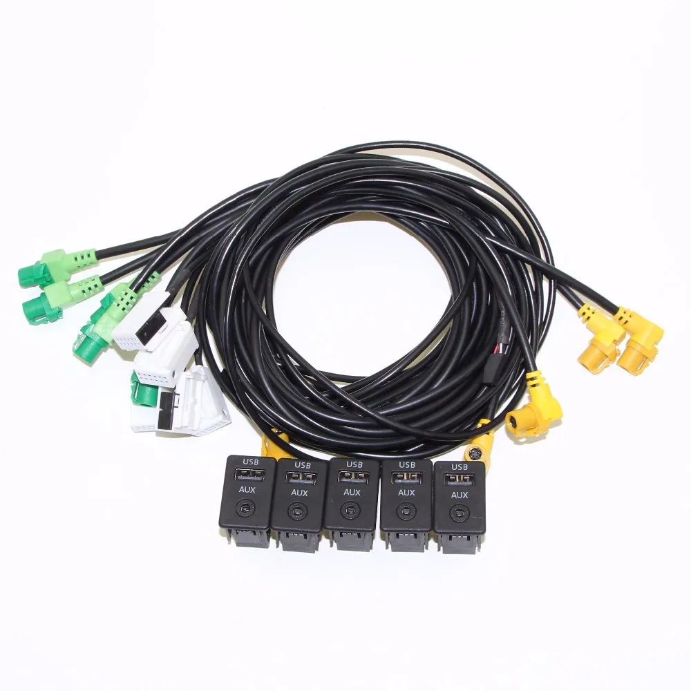5 компл. USB AUX аудиокабель переключатель разъем для Rcd510 Rcd310 Jetta Гольф MK5 MK6 passat b6 b7