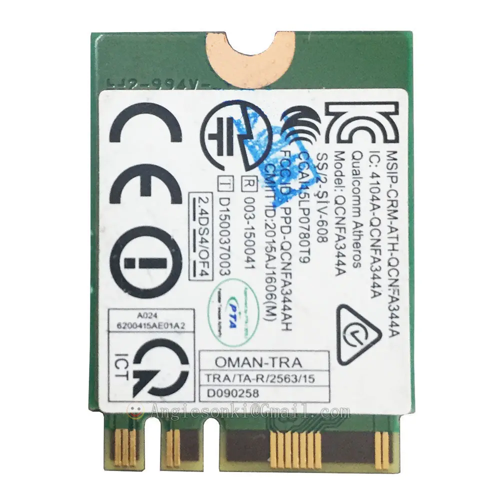 Беспроводной сетевой модуль DW1820 WLAN WiFi 802.11ac NGFF 867 M карта + Bluetooth 4 1 D4V21 QCNFA344A для DELL 7359