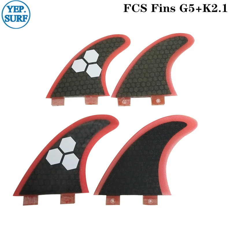FCS Fin G5 + K2.1 зеленые плавники для серфинга из Стекловолокна Плавники (доска
