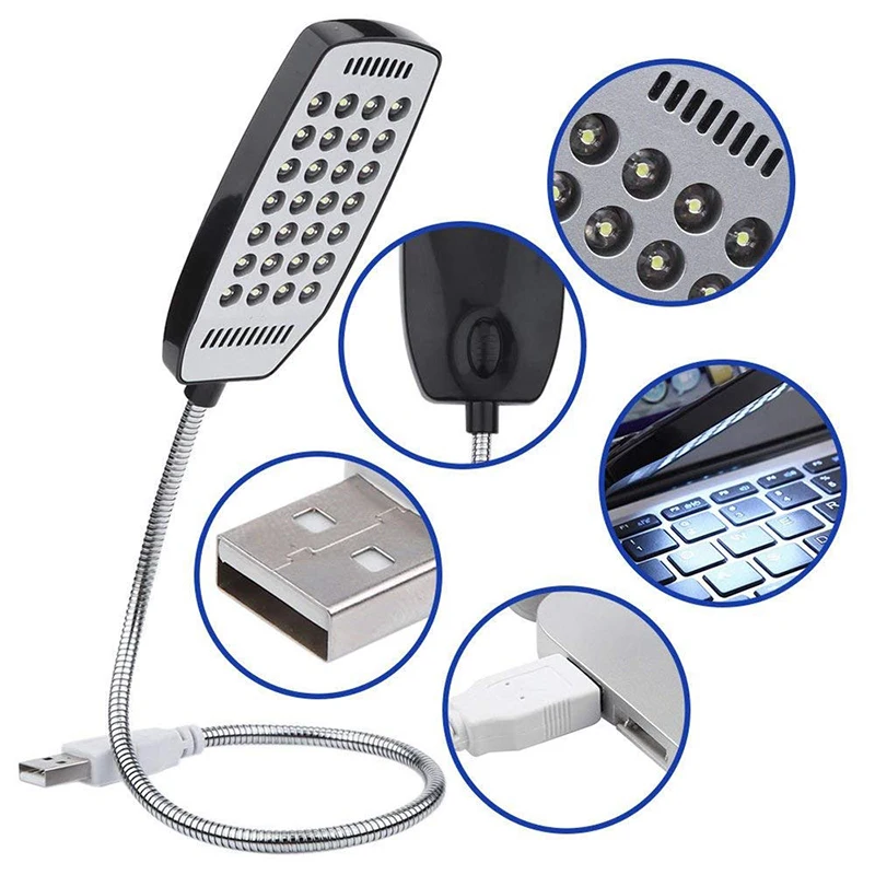 Anpro 4 вида цветов USB Светодиодная лампа для книг 28 настольная чтения ноутбука