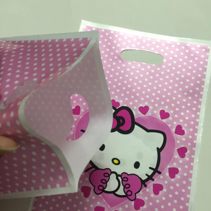 10 шт. подарочные сумки Hello Kitty KT розовый Подарочный пакет мультяшная тематическая