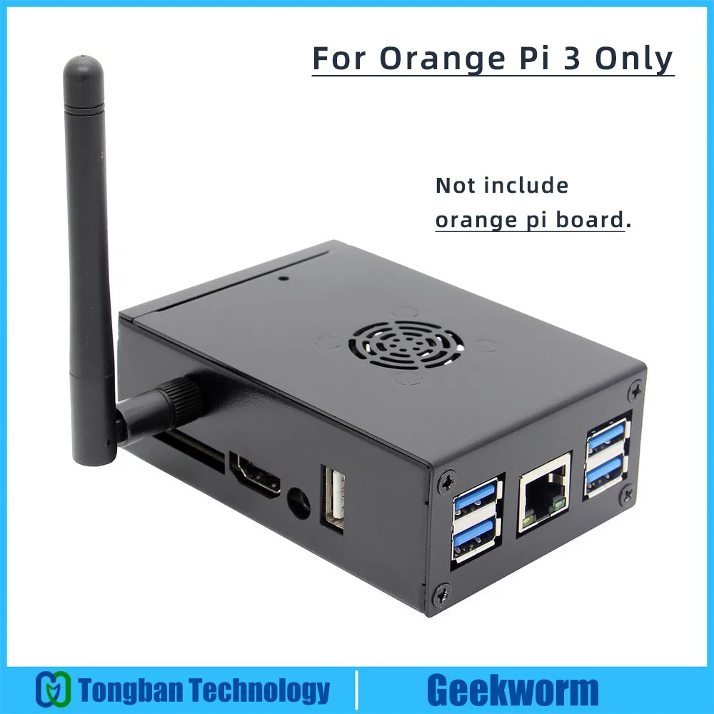 Оранжевый Pi 3 металлический чехол с охлаждающим вентилятором Защитный