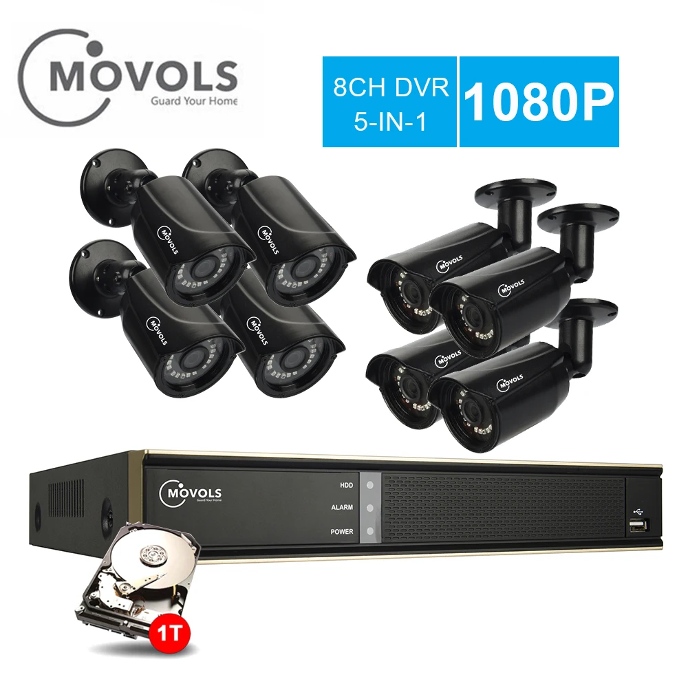 MOVOLS CCTV 1080 P 8 камера товары теле и видеонаблюдения 8CH 2000TVL Открытый безопасности