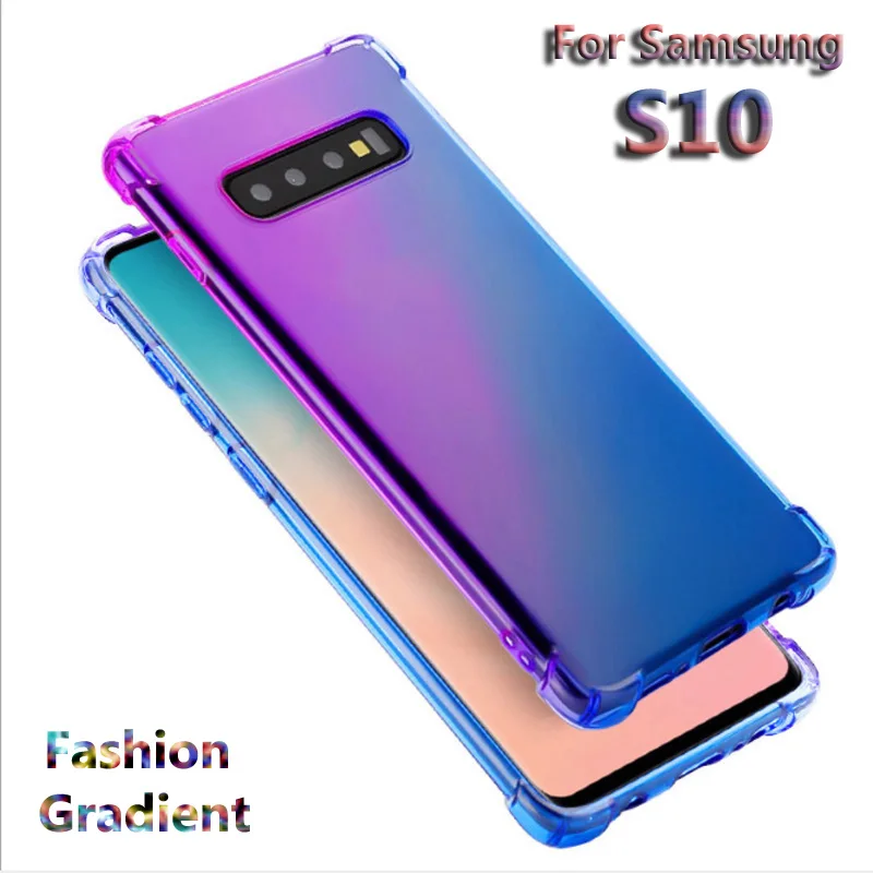 Градиентный силиконовый мягкий чехол из ТПУ для Samsung galaxy S10 защитный телефона S 10