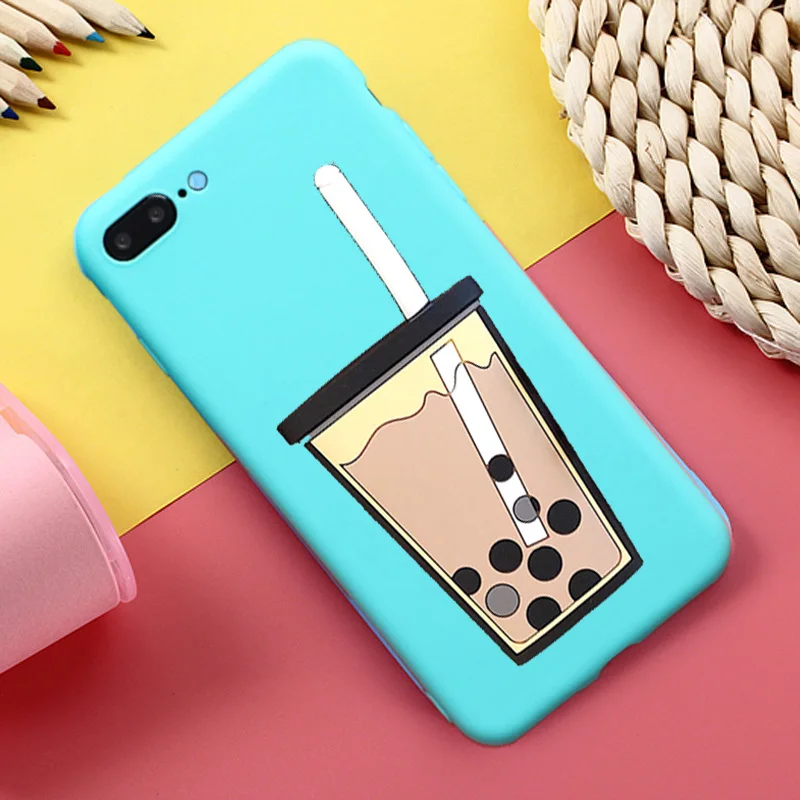 PearlCup Blue Забавный чехол с 3D рисунком молочного чая для huawei Y5 Prime Y6II Y6 Pro Y7 Prime Y9 силиконовый чехол для телефона из ТПУ - Цвет: PearlCup Blue