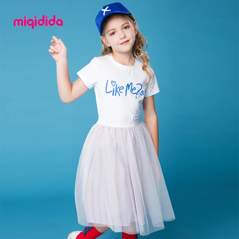 Комплекты одежды для девочек лето 2019 повседневный Топ принцессы + Сетчатое