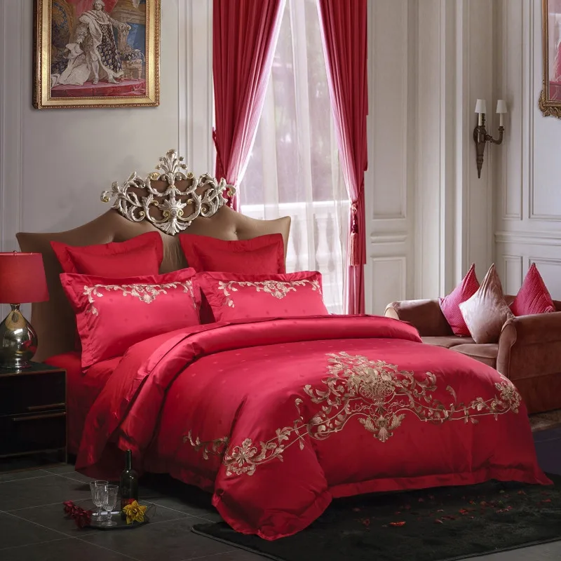 Роскошный атласный шелковистый жаккардовый Комплект постельного белья King queen