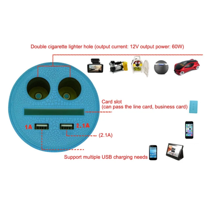 

Car Charger Dual USB Quick Charge Mobile Phone Charger Cigarette Lighter Socket Car Splitter Cigarette Lighter Adapter Charger