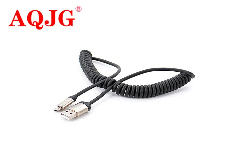 Пружинный Спиральный USB адаптер 2 0 А с внешней резьбой на Micro B 5 штырьками цифровой
