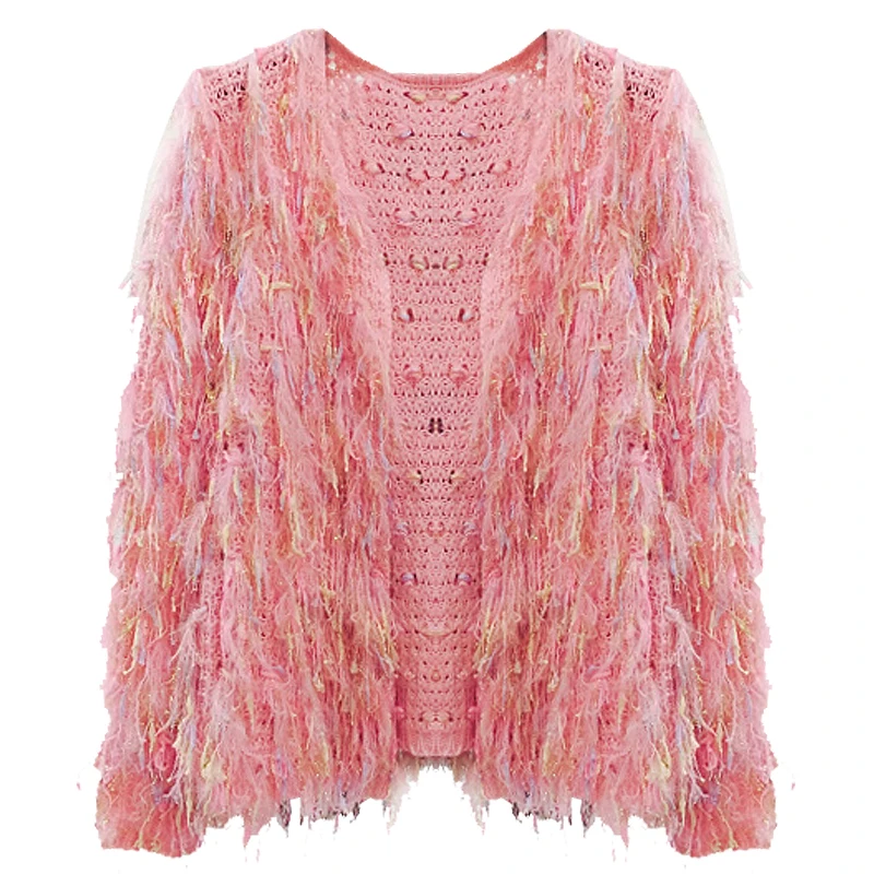 Женский Пушистый кардиган с люрексом Cakucool разноцветный свободный трикотажный в