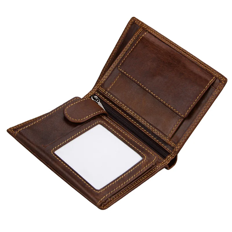 Винтажный дизайнерский мужской короткий кошелек Carteiras Masculinas из 100% натуральной