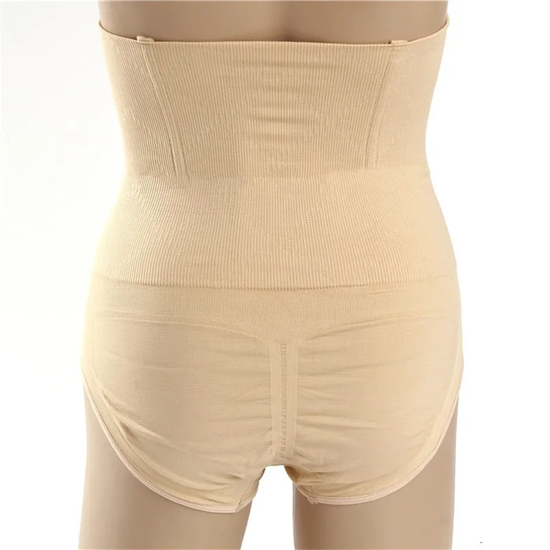 Трусы женские утягивающие с высокой талией однотонные Бесшовные штаны для