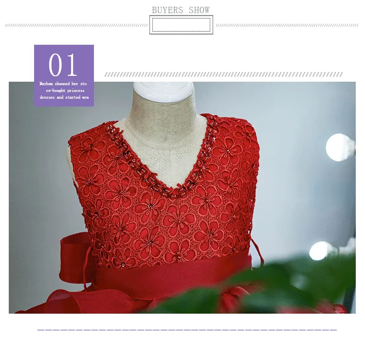 Платья для девочек на Рождество вечернее кружевное свадебное платье принцессы