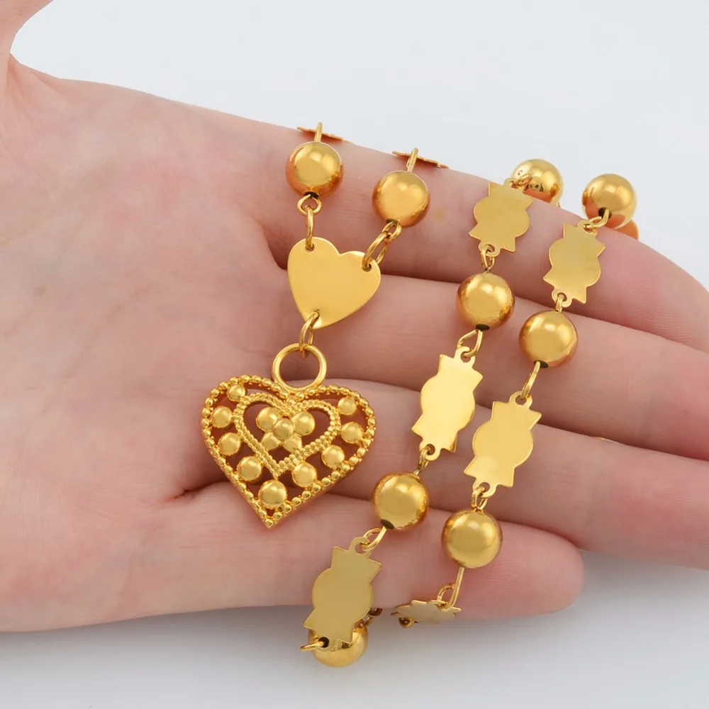 Цепочка с бусинами золотистого цвета для женщин ожерелье прямоугольным кулоном