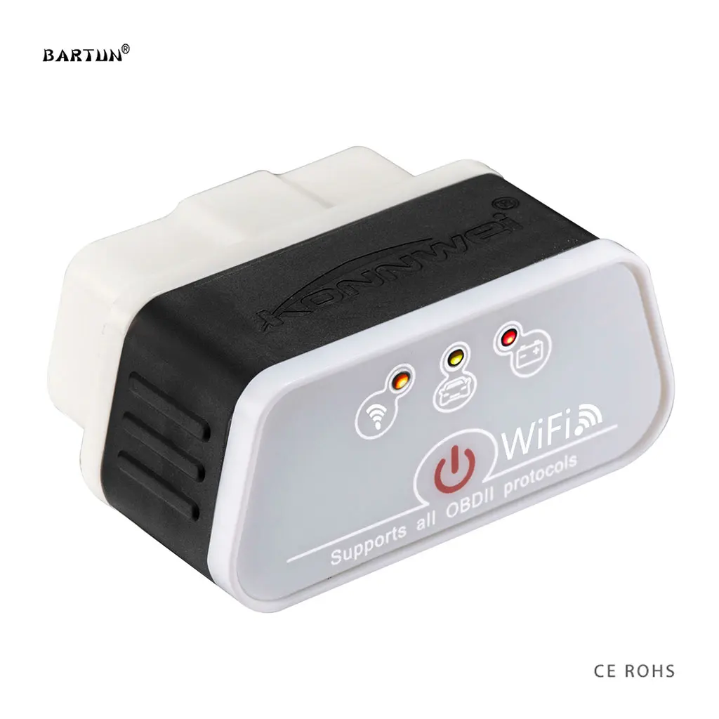 Диагностический сканер Bartun Elm327 диагностический с поддержкой IOS Android Wifi OBD OBD2 Vag Com| |