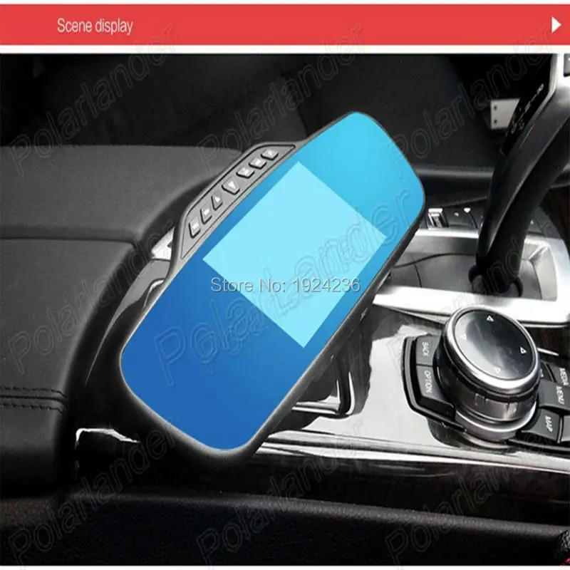 Зеркало видеорегистратор 4 3 дюйма с ночным видением и двойным объективом full hd