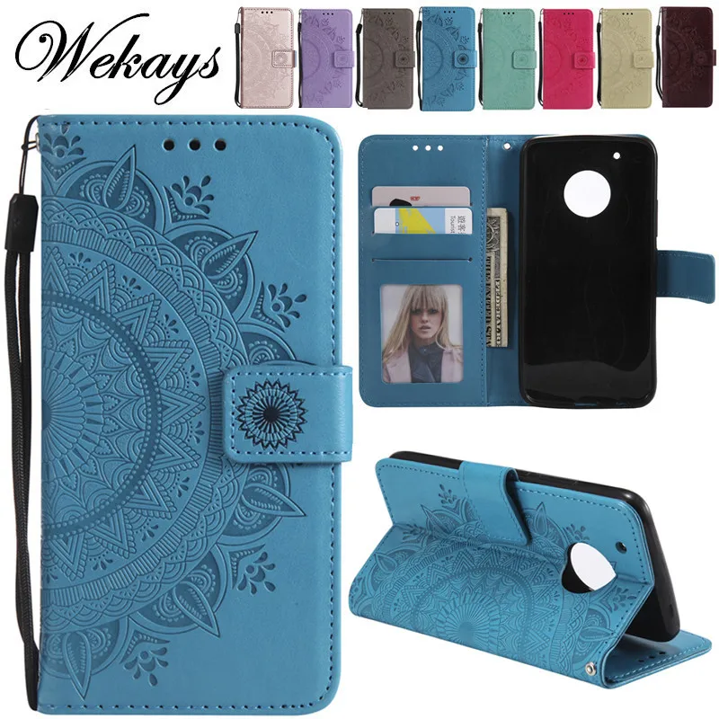 Чехол wekays для Motorola Moto G5 Plus 3D Totems цветочный кожаный флип чехол телефона Funda Coque G6