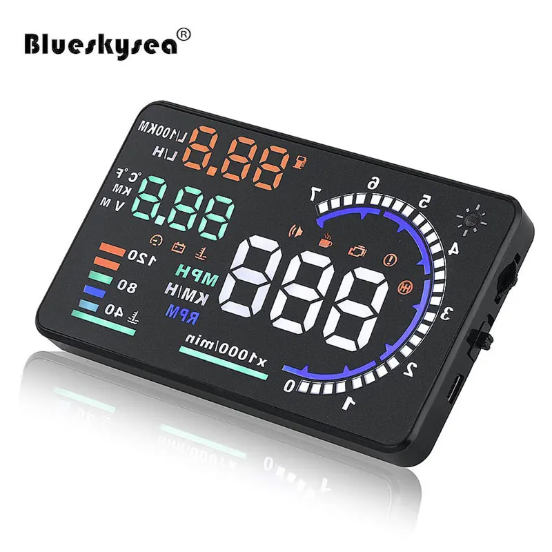 Автомобиль HUD OBD2 Скорость ometer Head Up Дисплей лобовое стекло Digital проектор умный