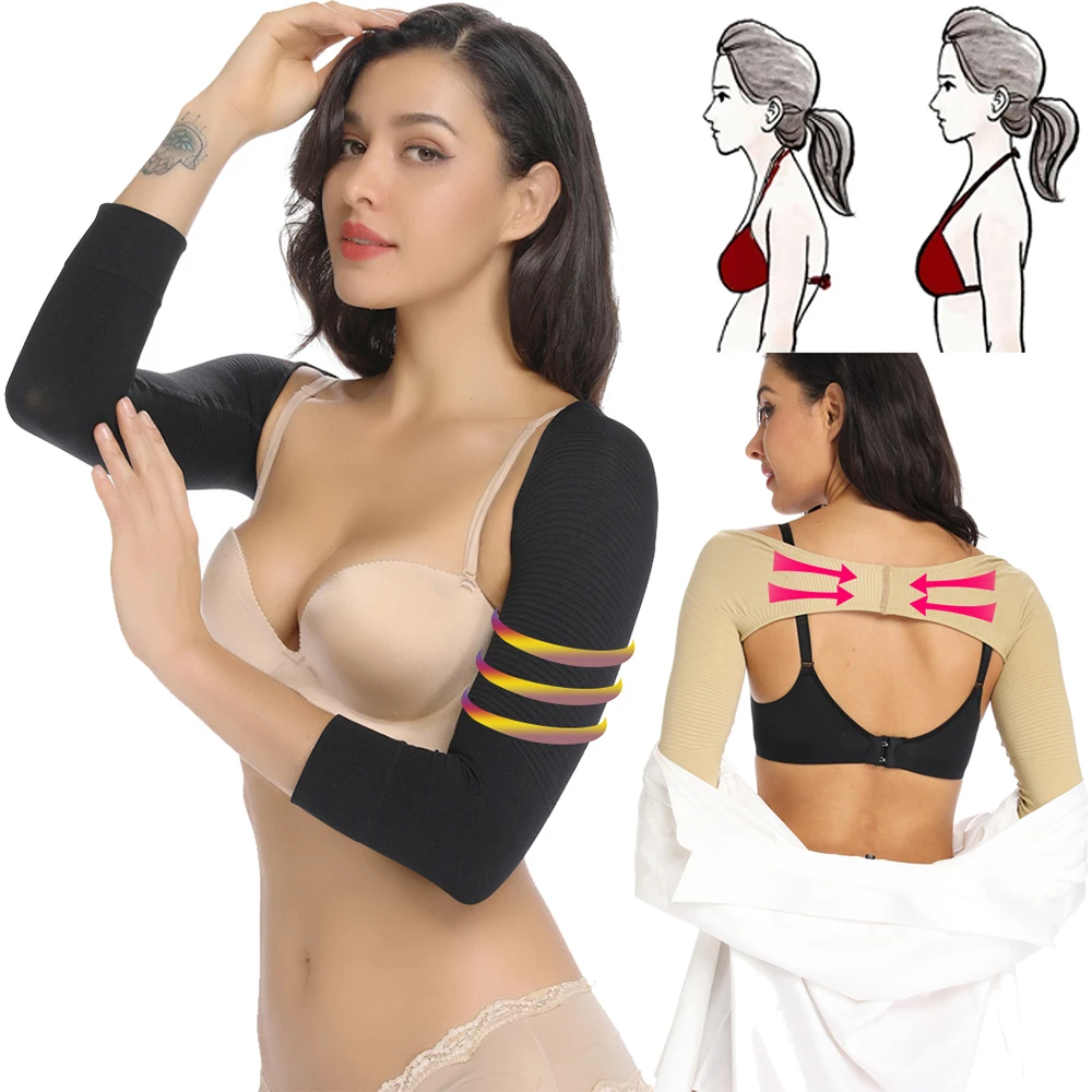 Women Arm Shaper Back Shoulder Corrector Slimming Underwear Shaper Humpback Posture Corrector Arm Control Shapewear One Size