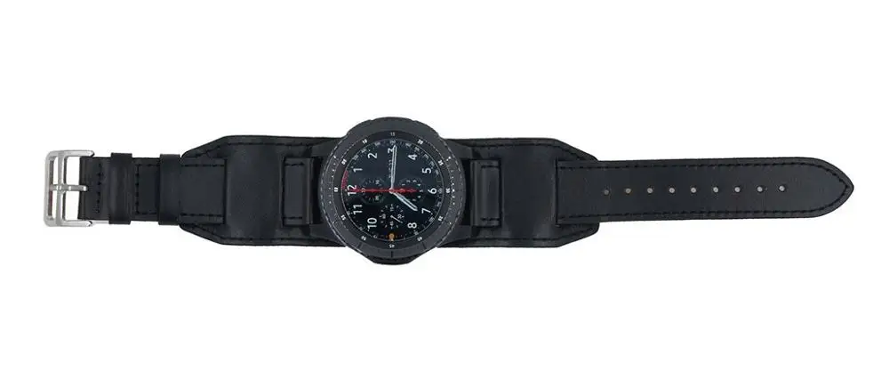 22 мм ремешок для часов из натуральной кожи браслет+ инструмент для samsung gear S3 Frontier/S3 Classic - Цвет ремешка: black