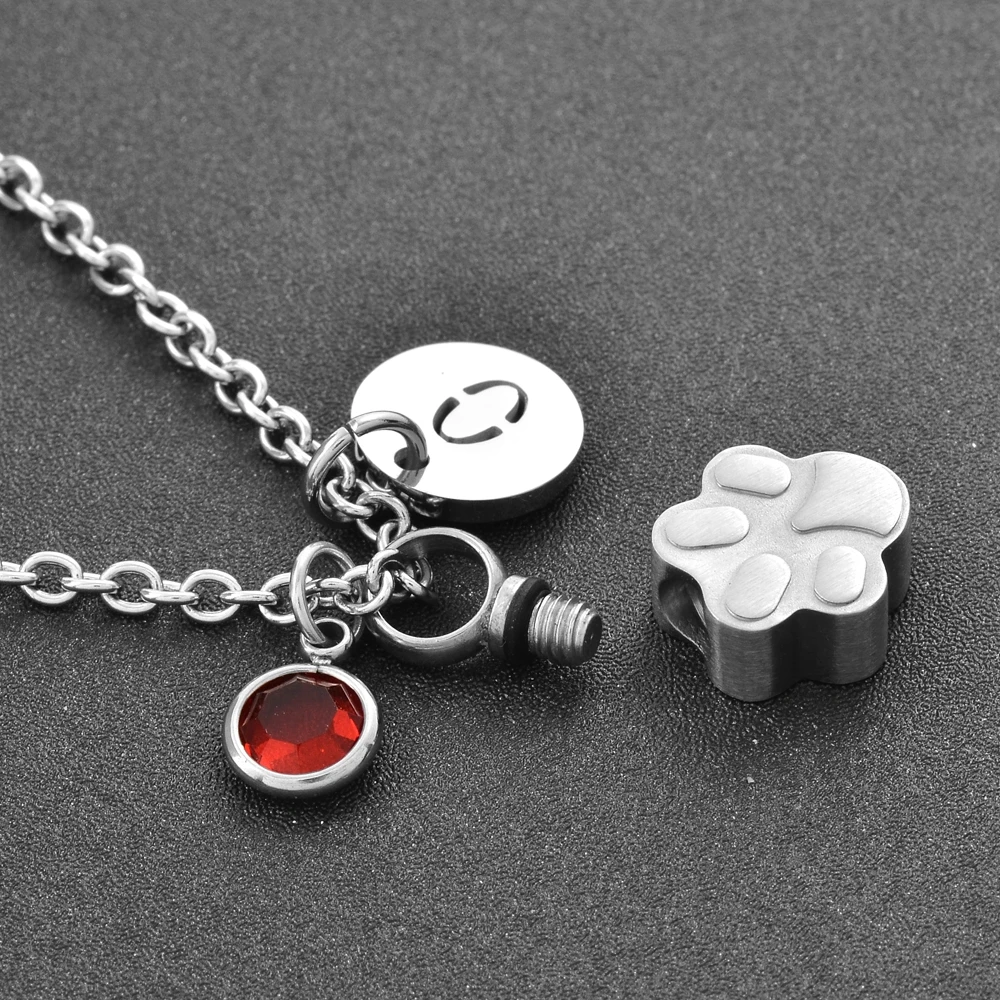 Pet Paw Ashes урна кулон зола после кремации Keepsake из нержавеющей стали ожерелье Мемориал ювелирные изделия|memorial