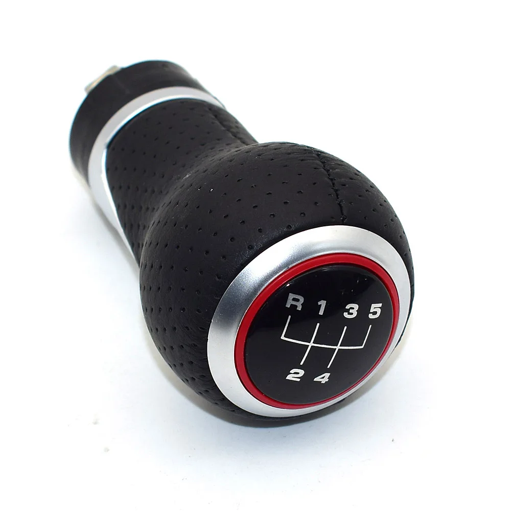 5 Speed-Red-R5 Матовая хромированная красная ручка переключения передач для Audi skoda seat A4 B6 B7 b8 A6 S4 B8 8K A5 8T Q5 2007 - Название цвета: 5 Speed-Red-R5