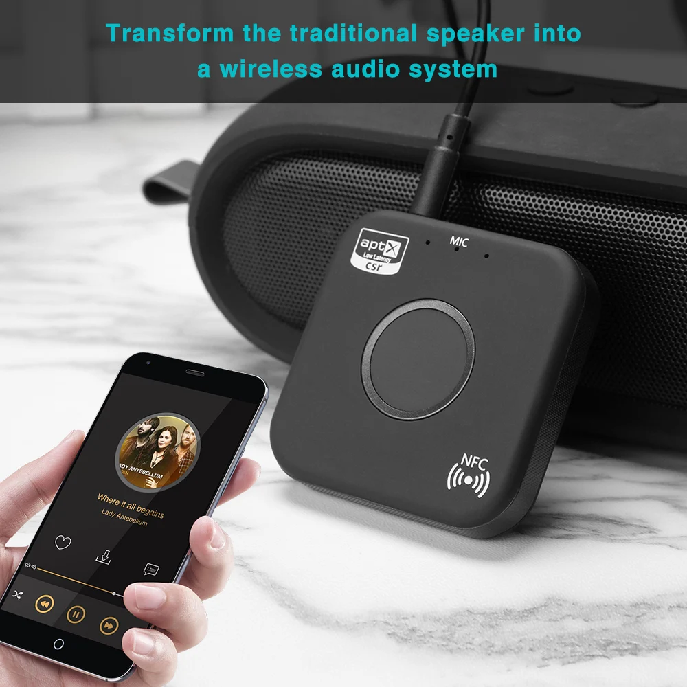 CRDC Bluetooth приемник Aux 3 5 мм аудио рецепторов NFC Aptx Bluetooth4.2 Беспроводной адаптер