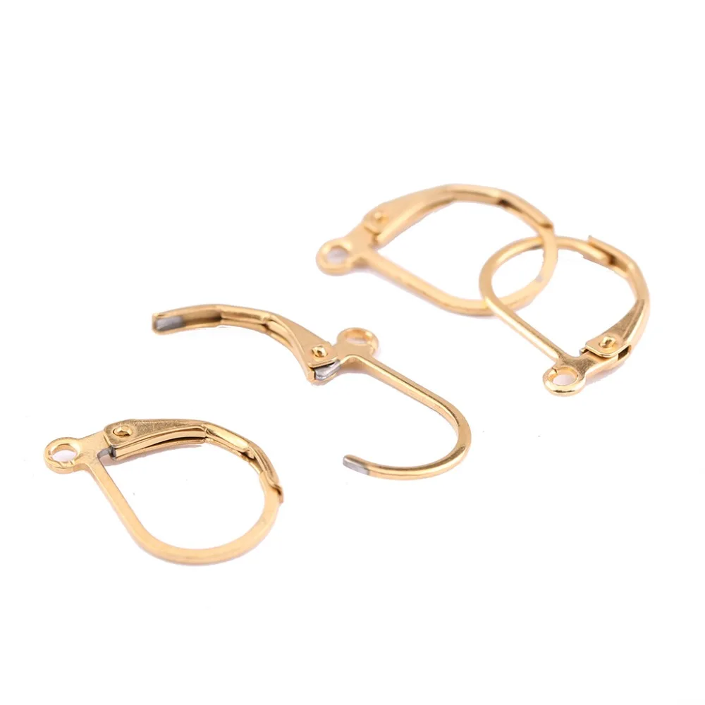 

onwear 20pcs stainless steel gold earrings findings diy leverback earring hooks for jewelry making