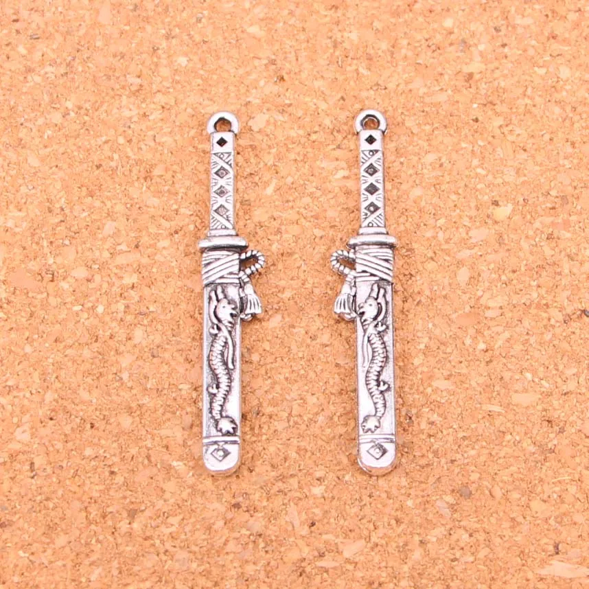 52 шт. античный посеребренный самурайский меч в оболочке шармы Diy ювелирные