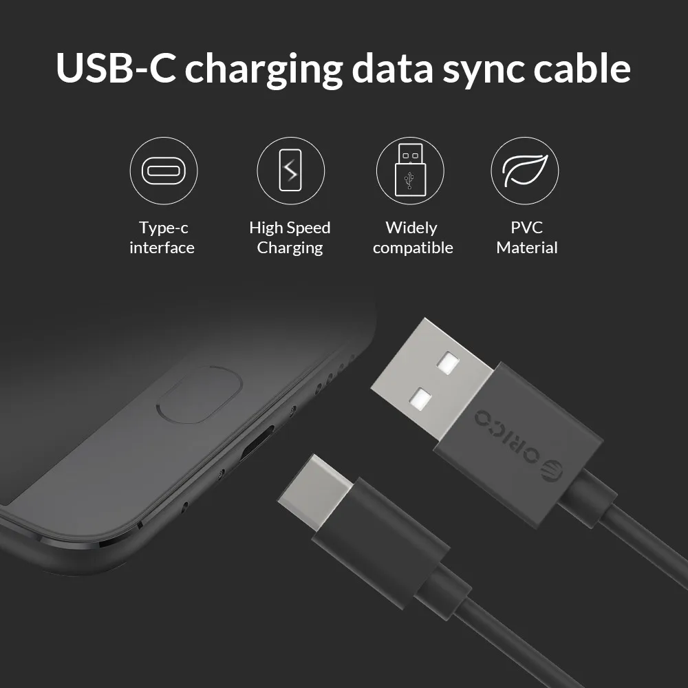 USB Type C кабель ORICO для зарядки и передачи данных Huawei Mate 20 мобильный телефон TypeC Xiaomi