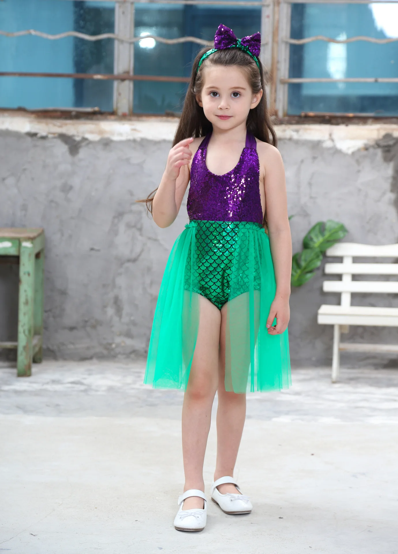 Детский купальный костюм русалки детский с принтом рыбки женский купальник