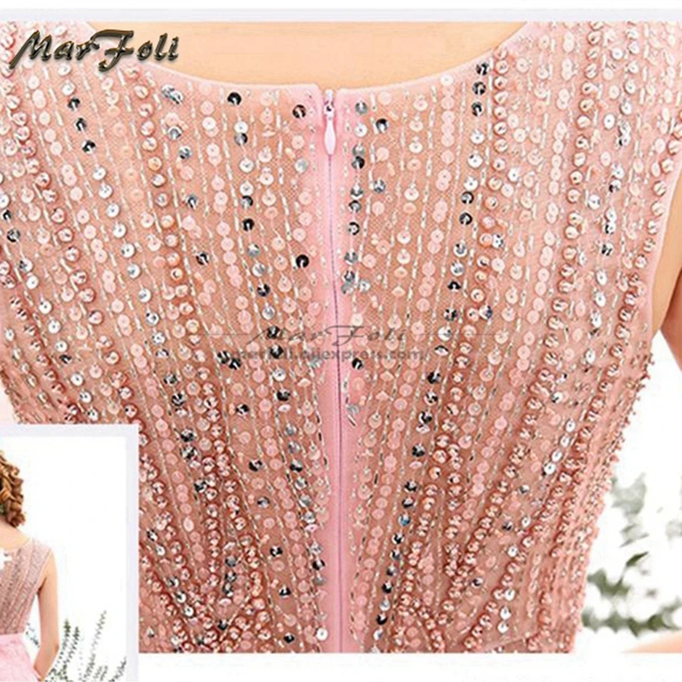 Вечернее платье LF0087 розовое с бусинами длина до пола|party pink dresses|evening dressdress evening