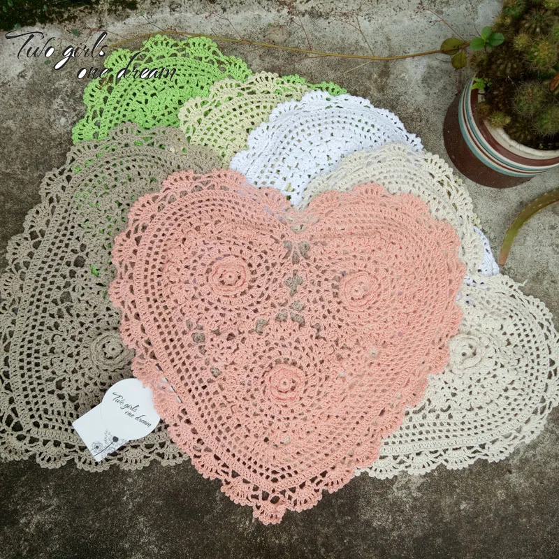 Ручной работы крючком DIY столовых сердце отель ужин Decor coaster одежда с цветочным