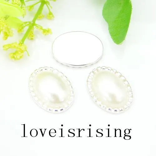 5 цветов 40 шт. разноцветные жемчужные плоские задней овальные свадебные