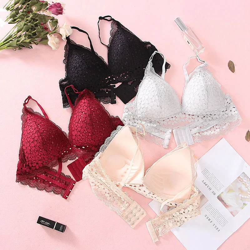 Сексуальный бюстгальтер с кружевами Женский мягкий Пуш-Ап женское сексуальное