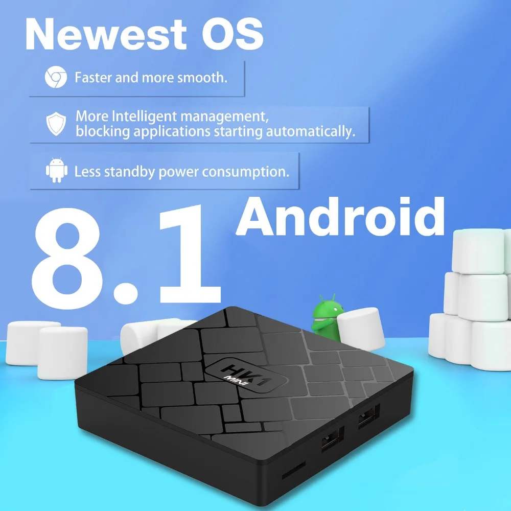 ТВ-приставка HK1 MINI на Android 9 0 четыре ядра 2 ГБ + 16 Гб | Электроника