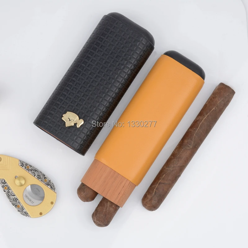 Портсигар COHIBA из кедрового дерева дорожный Портативный кожаный портсигар с