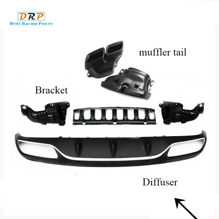 PP Автомобильный задний bumler диффузор для губ подходит for2014- Benz W205 класс c200 180 двойная дверь модифицировать до C63 AMG C купе и глушитель хвост