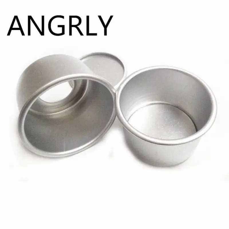 

ANGRLY 10pcs Stainless Steel Anode 2 Inch Circular Activity Dessert Cooking Mould Chiffon Kitchen Cake Bread Baking Baking Mold